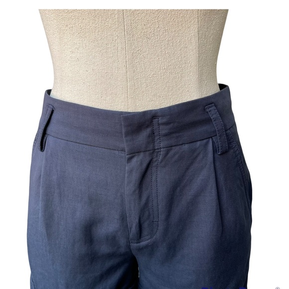 Vince Navy Blue Slouchy Rolled Cuff Shorts - Picture 5 of 15